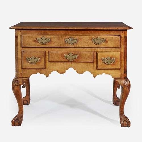 A Chippendale carved tiger maple dressing table Pennsylvania, mid-18th century