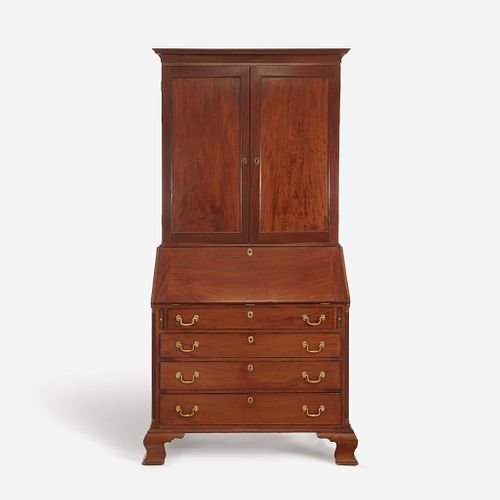 A Chippendale mahogany desk and bookcase John Janvier, Sr.  (1749-1801), Cantwell's Bridge, New Castle County, Delaware, dated, "May 15th 1794"