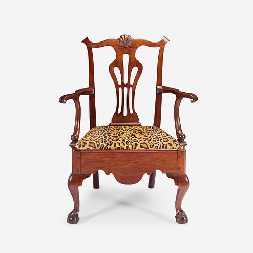 A Chippendale walnut armchair Delaware Valley, 18th century with later alterations