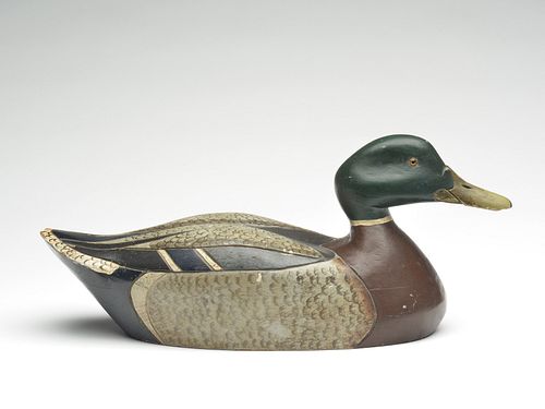 Exceptional mallard drake, Al Reis, and finished by Runner Rodell, Chicago, Illinois, circa 1940.