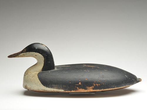 Working loon decoy from Sandy Point in Shelburne County, Nova Scotia, unknown maker, 1st quarter 20th century.