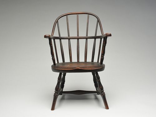 Child's Fire House bow back Windsor arm chair, last quarter 19th century.