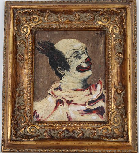 Signed 'Meister', 20th C. Clown Painting