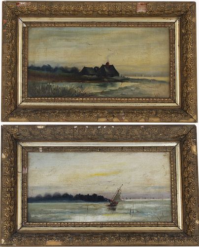 (2) 19th C. American School Coastal Paintings