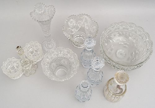 Nice Group of Antique Cut Glass Table Articles