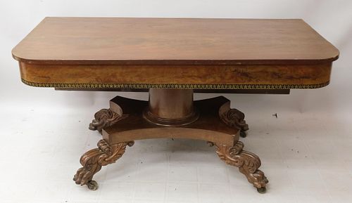 American Empire D End Mahogany Dining Table