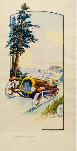 French 1913 Fabrique Automobile Belge Poster