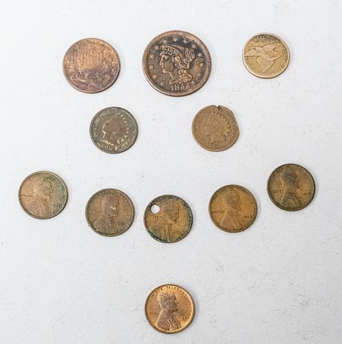 Lot of American Copper Coins Currency