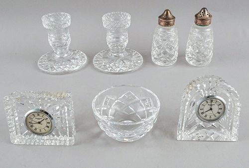 Lot of Waterford Crystal Table Articles & Clocks
