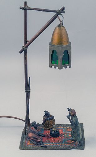 Austrian Cold Painted Bronze Lamp