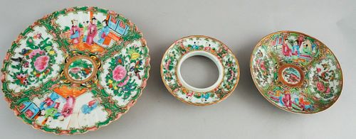 Lot of Antique Chinese Rose Medallion Porcelain
