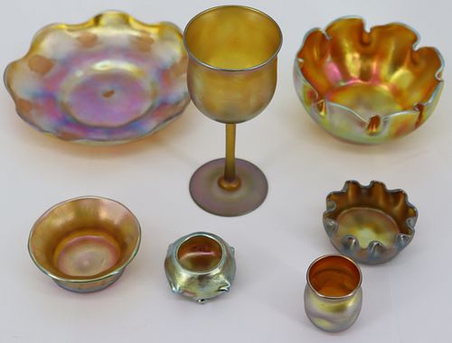 Louis Comfort Tiffany Favrille Glass Cabinet Items