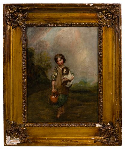 (After) Thomas Gainsborough (English, 1727-1788) 'The Cottage Girl' Oil on Canvas