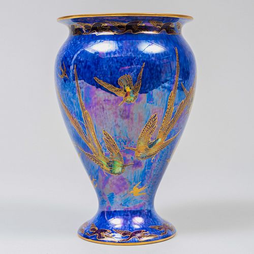 Wedgwood Porcelain Fairyland Luster Blue Vase, Designed by Daisy Makeig-Jones