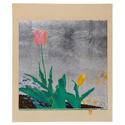Gustave Baumann (German, 1881-1971) 'Tulips' Woodblock Print