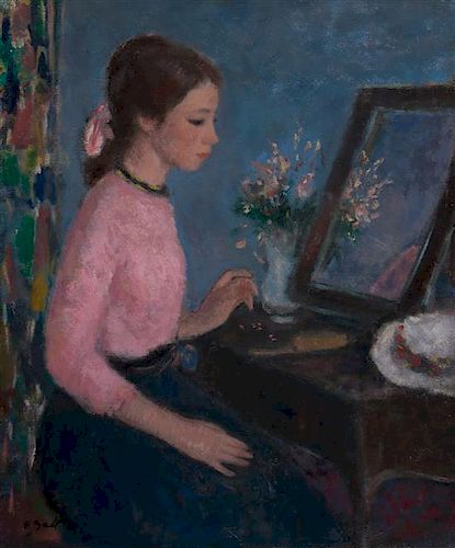 Francois Gall, (French/Hungarian, 1912-1987), Young Woman at Vanity
