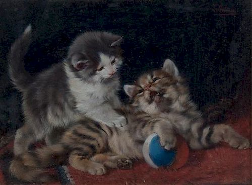 Julius Adam, (German, 1852-1913) , Cats