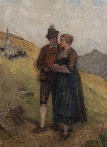 Mathias Schmid, (Austrian, 1835-1923) , A Lover's Stroll