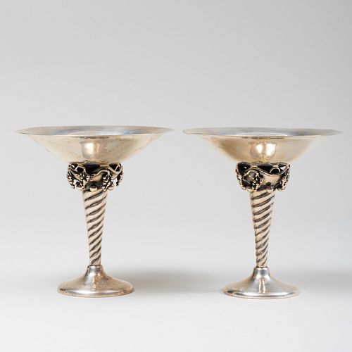 Pair of Jensen Style Silver Tazza