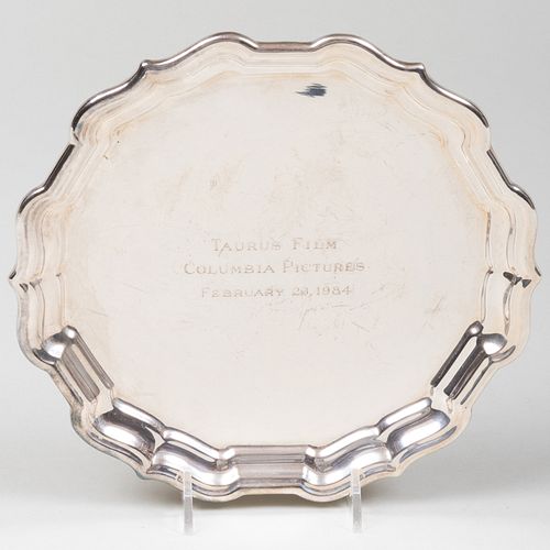 Reed & Barton Silver Waiter Inscribed from Columbia Pictures