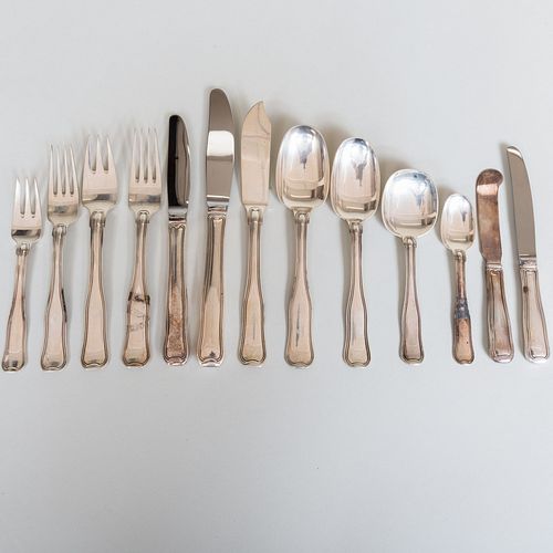 Georg Jensen Silver Flatware Service for Eight in the 'Old Danish' Pattern
