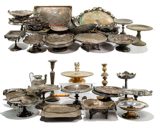 Silverplate, Brass and Copper Hollowware Assortment