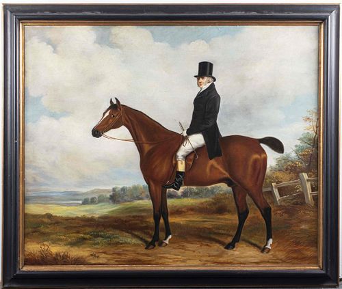 A. Maffei "Horse & Rider" Oil on Canvas