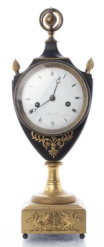 French Empire Collas Gilt Bronze Mantel Clock