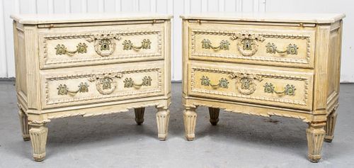 Neoclassical Style Chest Of Drawers, Pair