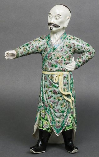 Chinese Famille Verte Ceramic Male Figure
