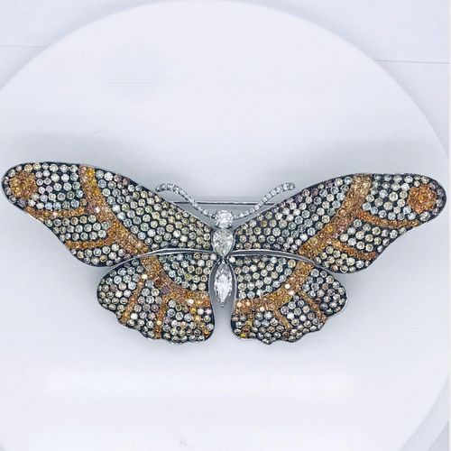 24.54 Ct Diamond Butterfly Pin