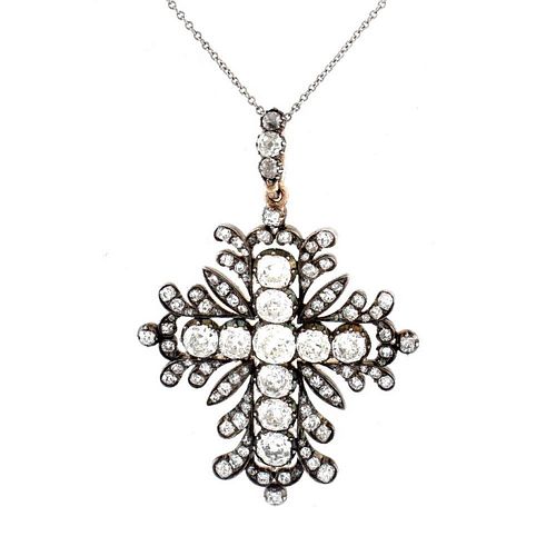13.50 Ct Victorian Diamond Cross