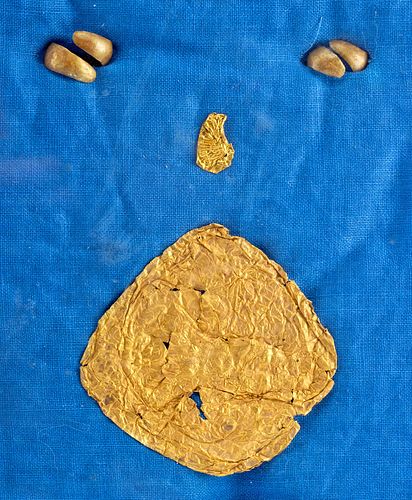 Roman Gold Earrings & Gold Sheets