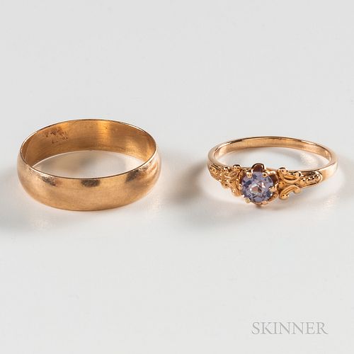 Two 14kt Rose Gold Rings