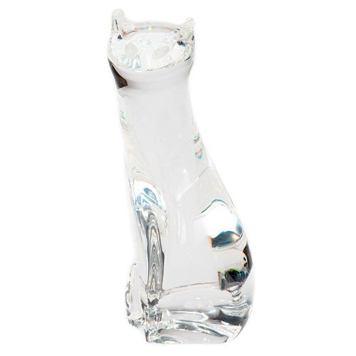 Steuben Art Glass Cat