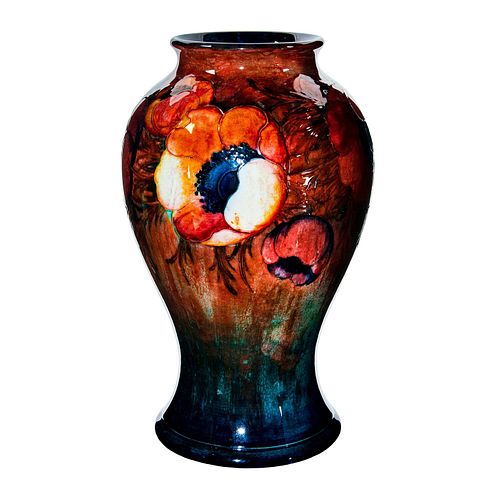 Large Moorcroft Pottery Flambe Anemone Pattern Vase