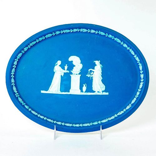 Wedgwood Royal Blue Jasperware Plate, Sacrifice
