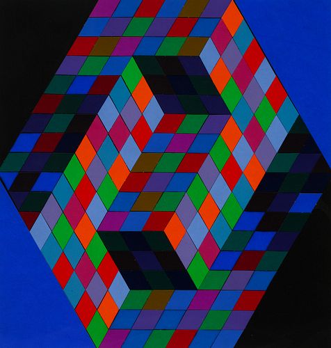 Victor Vasarely
(French/Hungarian, 1906-1997)
Untitled (22 color study for poster), c. 1970