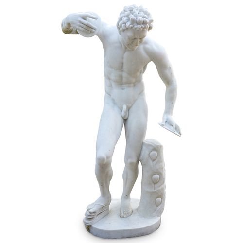 Antonio Frilli (Italian 1860-1920) 19th Cent. Marble "Dancing Faun" Sculpture