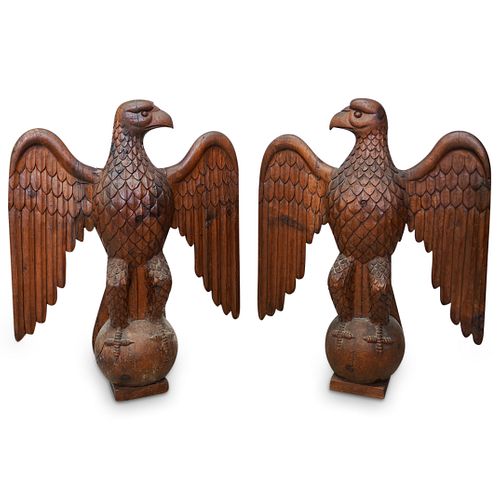 19th Cent. Courthouse Carved Wooden Eagles