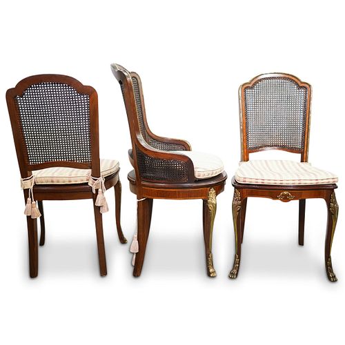 (6Pc) French Provincial Bronze Mounted Wood Chairs