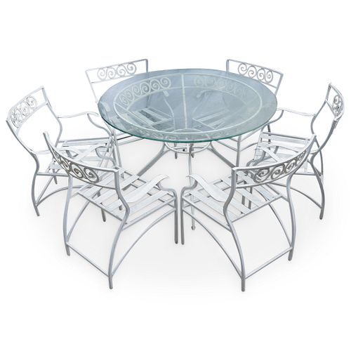 (7Pc) Iron Garden Table Set