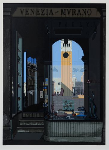 Richard Estes
(American, b. 1932)
Urban Landscapes No. 2 (complete portfolio of 8 prints with original cloth portfolio) , 1979