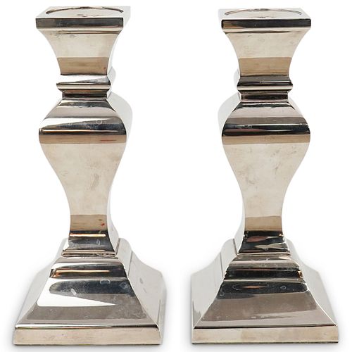 Pair Of Silver Plated Candlesticks