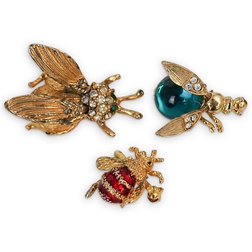 (3 Pc) Bumble Bee Pin Brooch Grouping