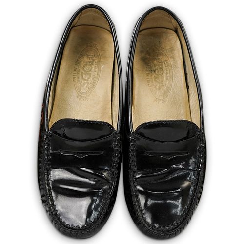 Tod's Black Gommino Women Loafers- Size 7