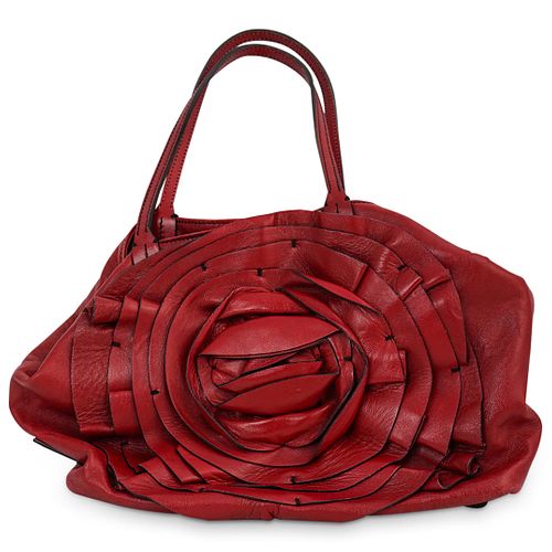 Valentino Garavani Large Flower Red Leather Bag