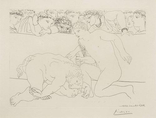 Pablo Picasso
(Spanish, 1881-1973)
Minotaure Vaincu (Vanquished Minotaur) (from La Suite Vollard), 1933