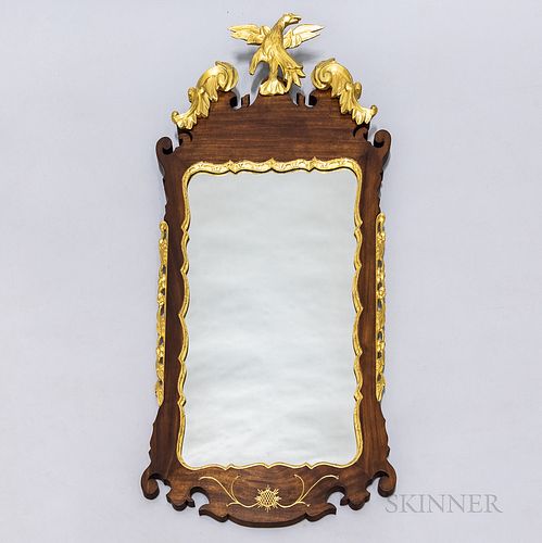 Chippendale-style Mahogany and Gilt Mirror