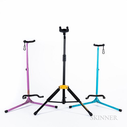 Group of Guitar and Microphone Stands.